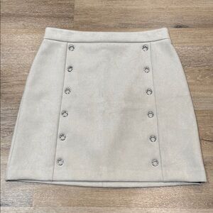 Ann Taylor Factory Size 10 Light Beige Mini Skirt with Silver Details